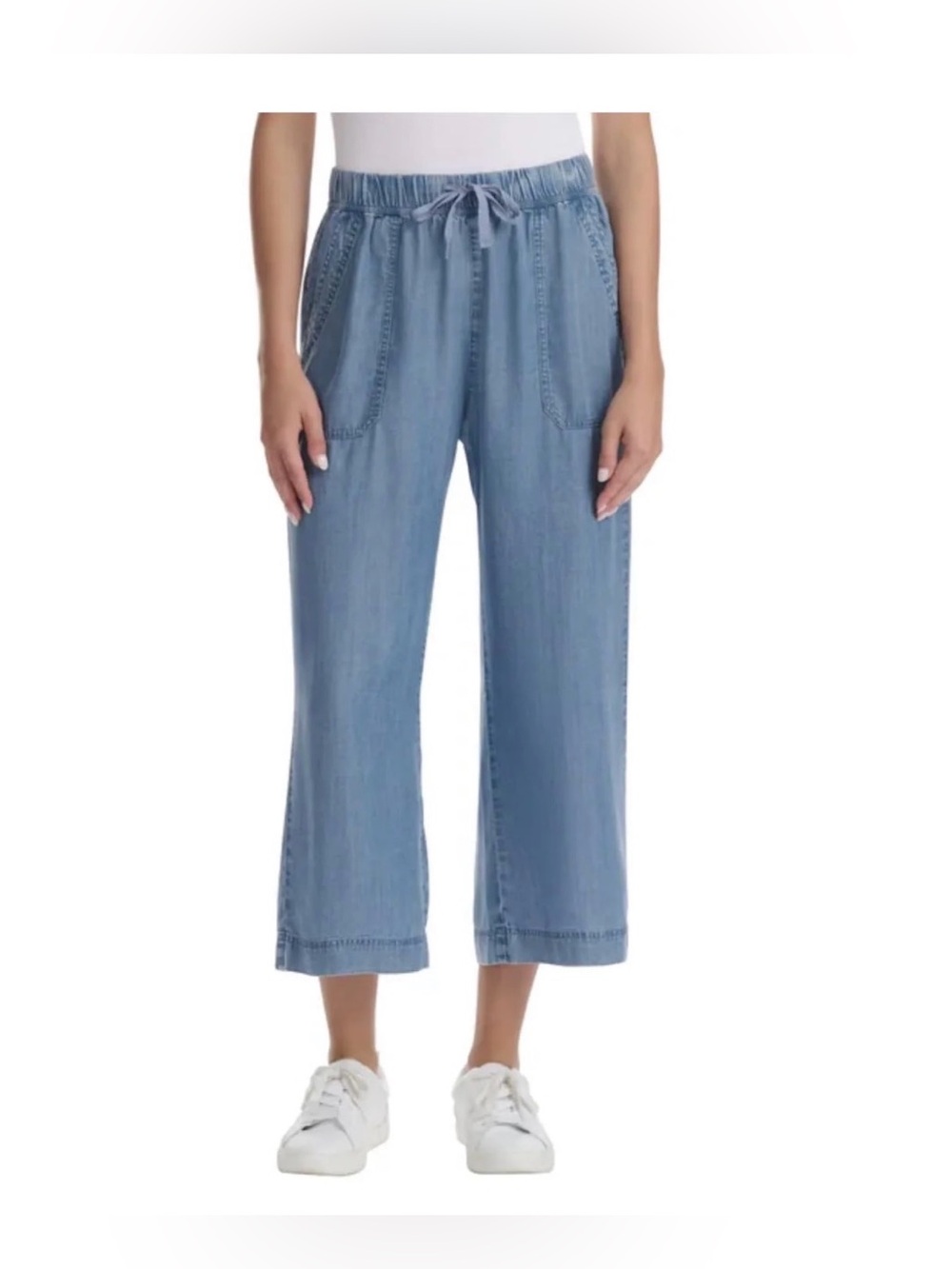 Splendid Blue Chambray Drawstring Crop Pants Sz/XL NWT. - Picture 1 of 10